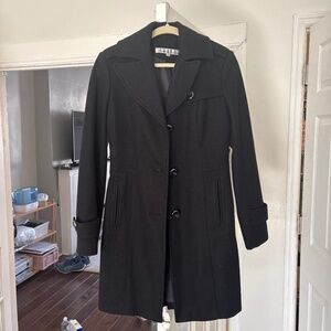 Black wool peacoat